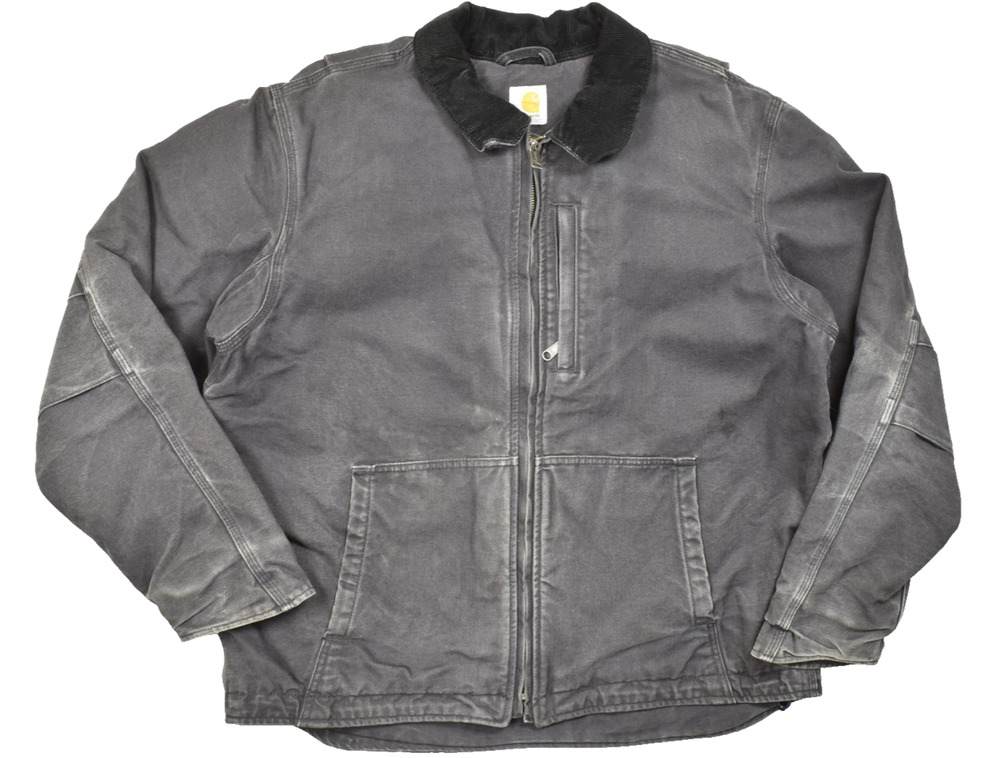 Carhartt Full Swing Armstrong Jacket Men XL Black Washed Duck Canvas Sherpa Line